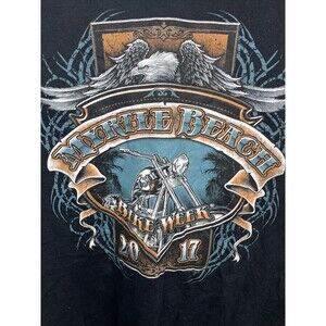 Bike Week T-Shirt Myrtle Beach 2017 Motorcycle & Eagle Graphic Tee Black XL  Mm9